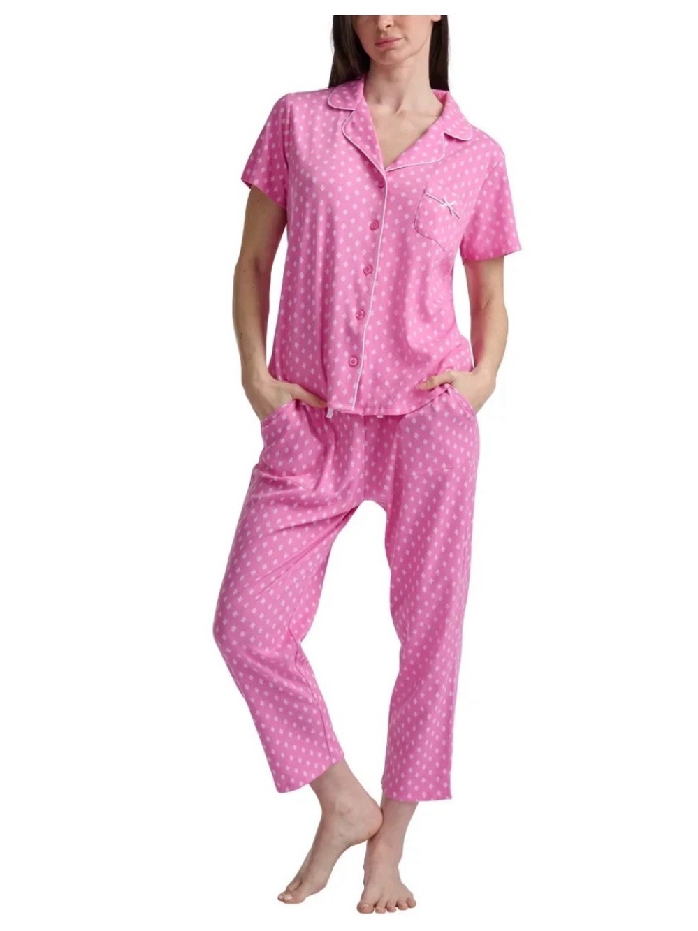 Karen Neuburger Women's Notch Collar 2-piece PJ Set